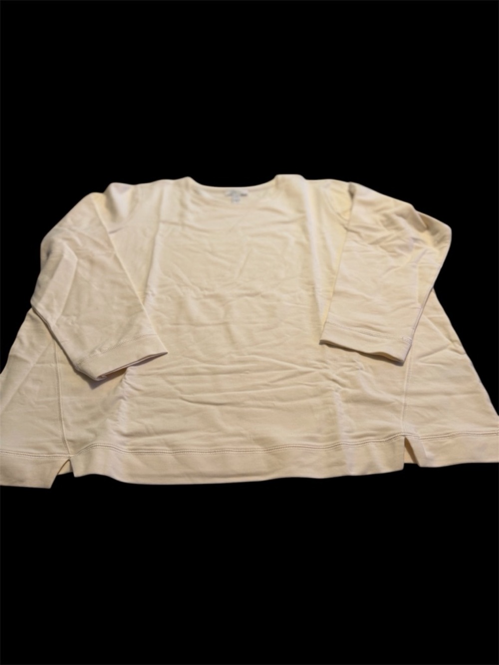 Denim&Co Cream Long Sleeve Tunic Top